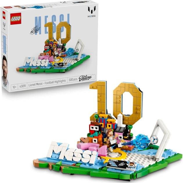 LEGO BrickHeadz 43011 Lionel Messi Football Highlights | Edición Coleccionista | 500 Piezas