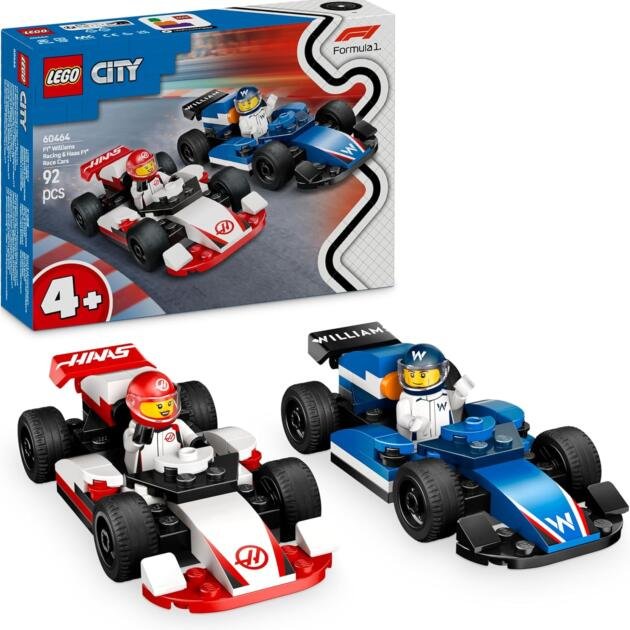 LEGO® City 60464 Coches de Carreras F1® Williams Racing y Haas F1® | 92 Piezas