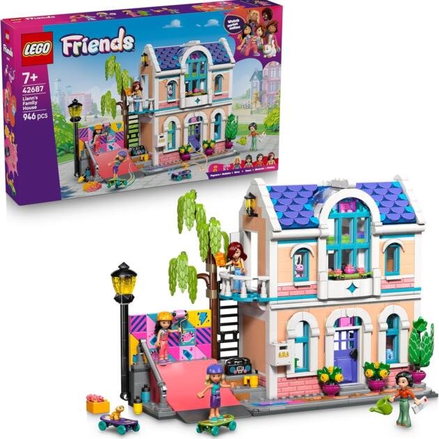 LEGO Friends 42687 Casa Familiar de Liann | Casa Modular con 5 Mini Muñecas | 946 Piezas | Liann's family house