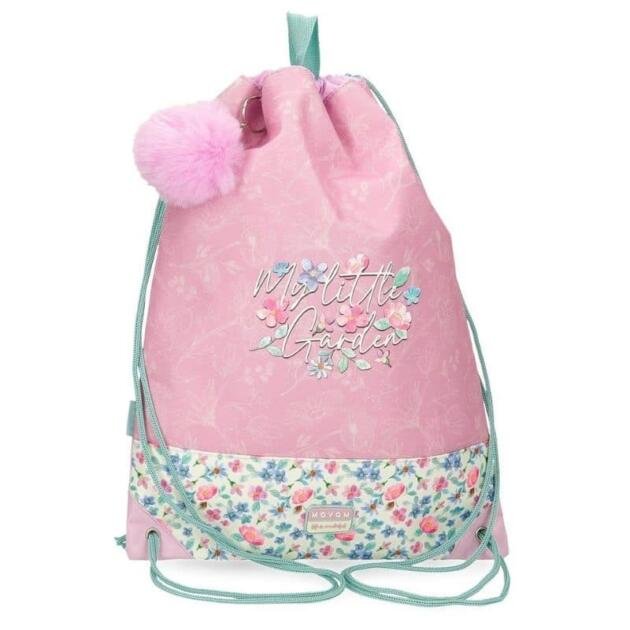 Saco Mochila Movom My Little Garden | Bolsa Deportiva Infantil con Cordones y Llavero de Pompon
