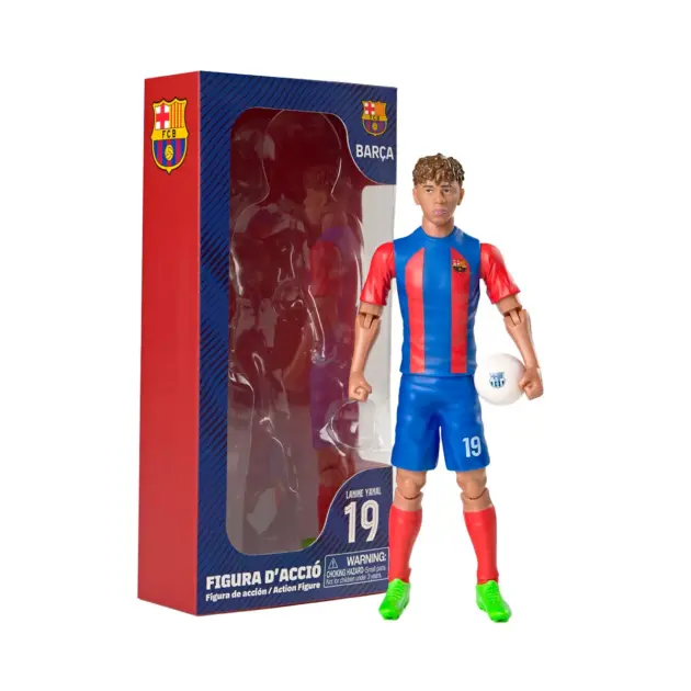 Figura de Acción Lamine Yamal FC Barcelona Dorsal 19 | Articulada con Balón Oficial