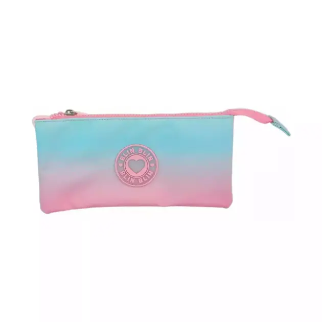Estuche Escolar Blin Blin Degradado Pastel | Portatodo Escolar Compacto