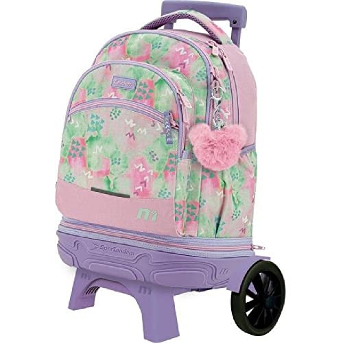 Mochila Tandem Floral con Carro SportTandem Rosa y Verde