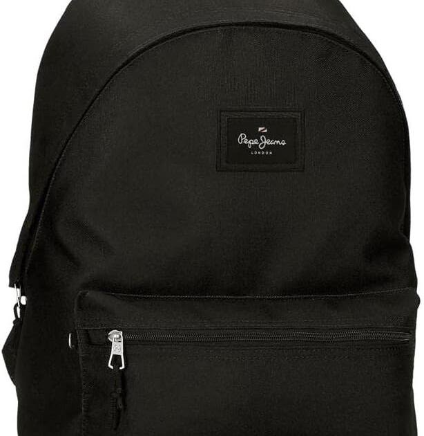 Mochila Escolar Pepe Jeans Negra con Estuche a Juego