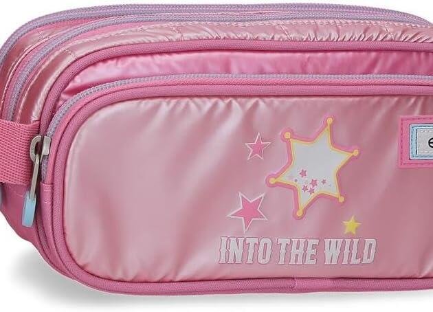 Estuche Triple Enso Into The Wild | Portatodo Escolar 3 Compartimentos Rosa