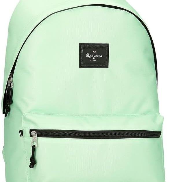Mochila Escolar Pepe Jeans Verde Menta con Estuche a Juego