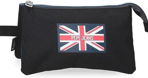 Estuche Escolar Pepe Jeans London Negro Bandera Británica