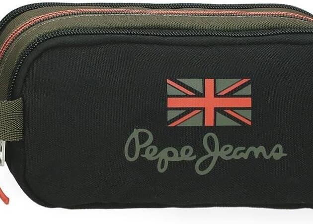 Estuche Triple Pepe Jeans London Negro y Verde Kaki