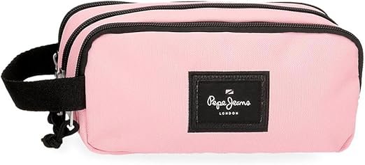 Estuche Pepe Jeans Rosa 3 Compartimentos Escolar