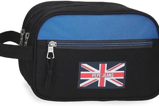 Neceser Pepe Jeans London Negro y Azul con Asa
