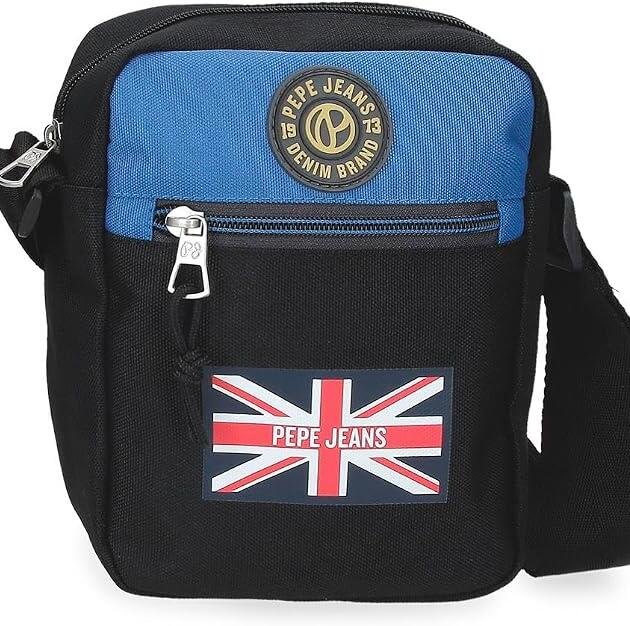 Bandolera Pepe Jeans London Negra y Azul