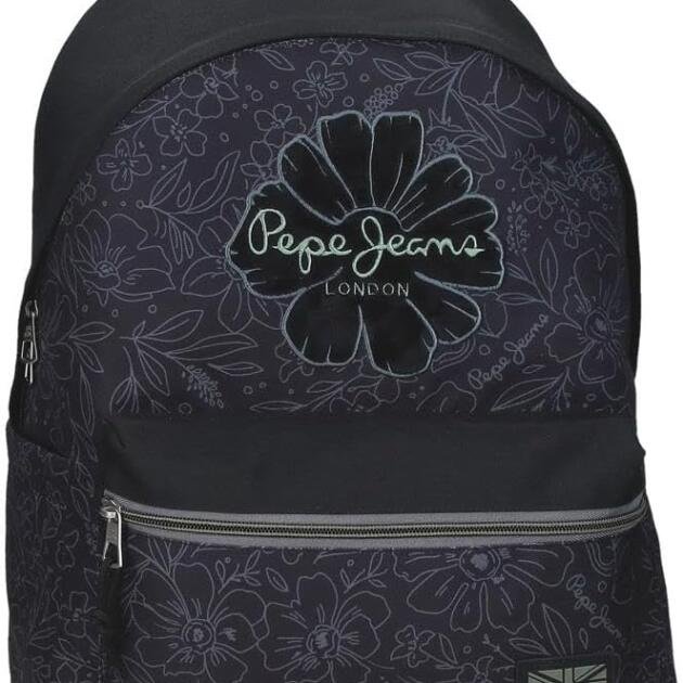 Mochila Escolar Pepe Jeans London Flower Negra Floral