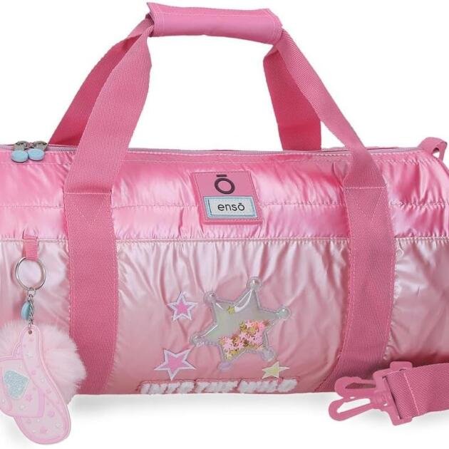Bolsa de Deporte Enso Shine Stars Rosa | Bolsa de Viaje con Bandolera Ajustable