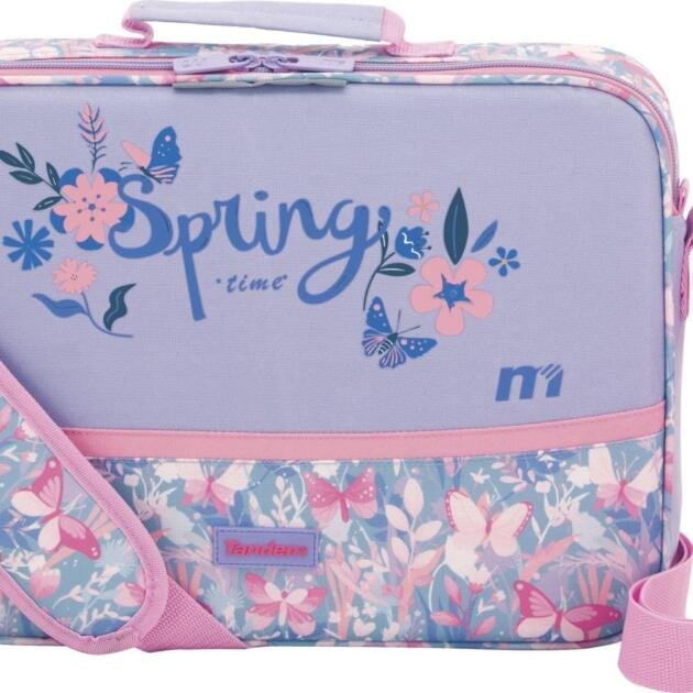 Bandolera Escolar Tandem Spring Time Floral con Correa Ajustable