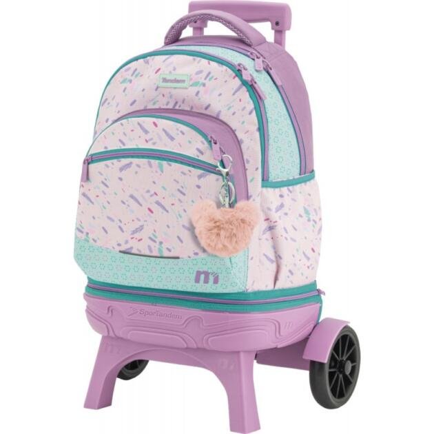 Mochila Tandem Pastel con Carro SportTandem Rosa y Menta