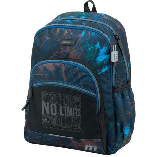Mochila Escolar Tandem No Limits Azul Adaptable a Carro