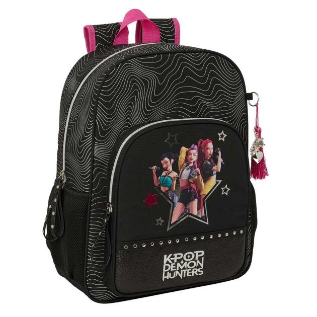 Mochila Escolar K-Pop Demon Hunters Energy Negra