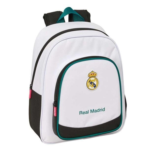 Mochila Infantil Real Madrid 2026/27 Blanca Adaptable a Carro