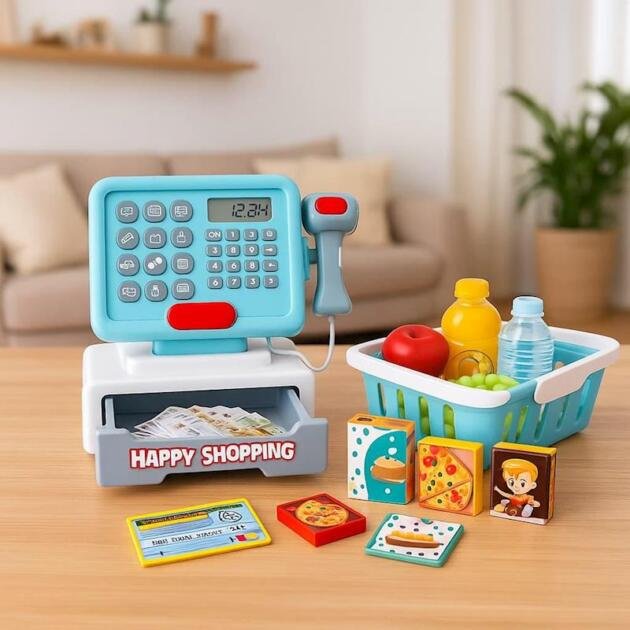 Caja Registradora Infantil Happy Shopping con Escáner y Accesorios Jugatoys