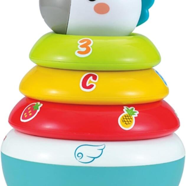 Tentetieso Unicornio Hola 3 en 1 para Bebés – Juguete Apilable y Sonajero 3-36 Meses