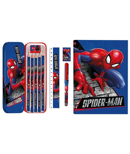 Set de Papelería Spider-Man Marvel con Lápices y Accesorios Escolares