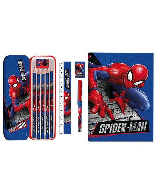 Set de Papelería Spider-Man Marvel con Lápices y Accesorios Escolares