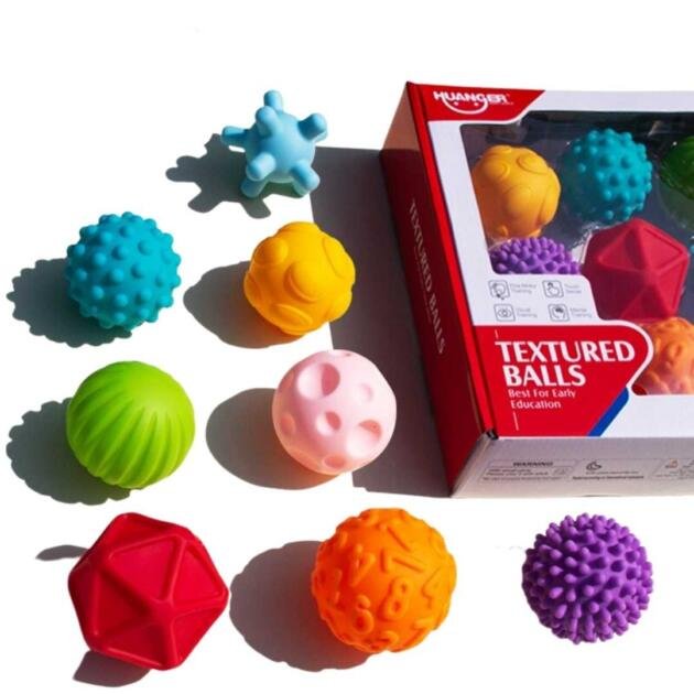HUANGER Textured Balls – Pelotas Sensoriales para Bebés con Texturas y Colores