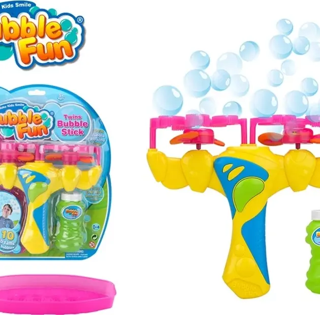 Pistola de Pompas Bubble Fun Twins Bubble Stick con Líquido