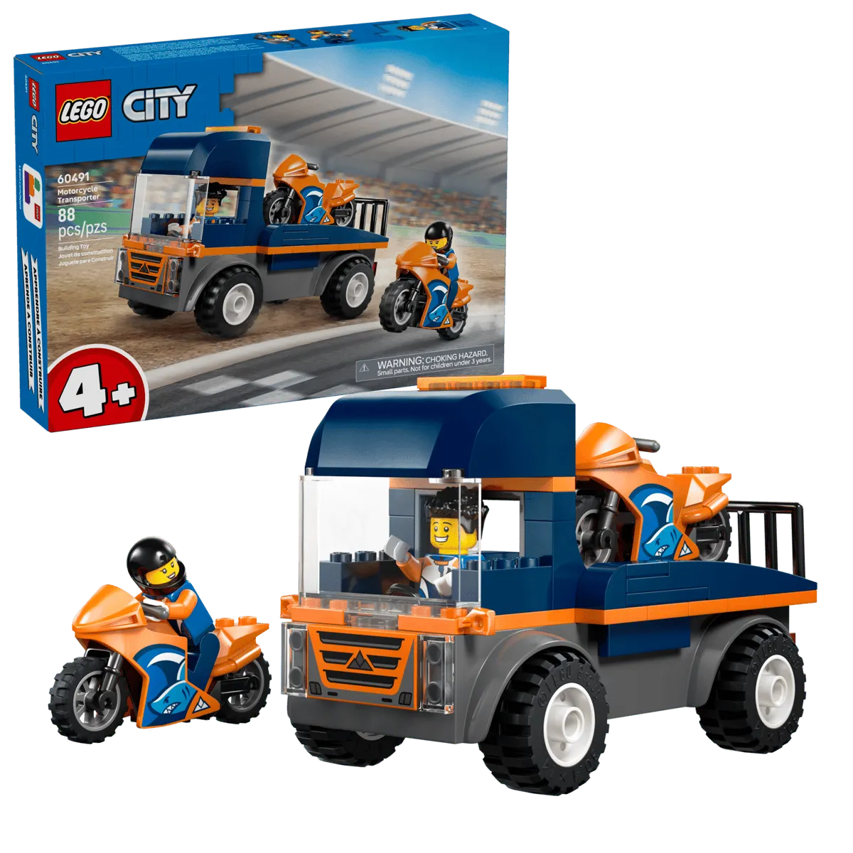 LEGO City 60491 Transportador de Motos 88 Piezas +4 Años