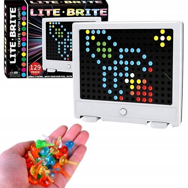 Lite-Brite Pizarra Creativa con Pines de Colores 129 Piezas