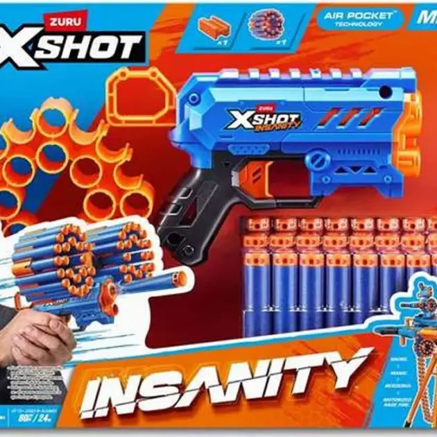 X-Shot Insanity Micro ZURU con 24 Dardos de Espuma – +8 Años