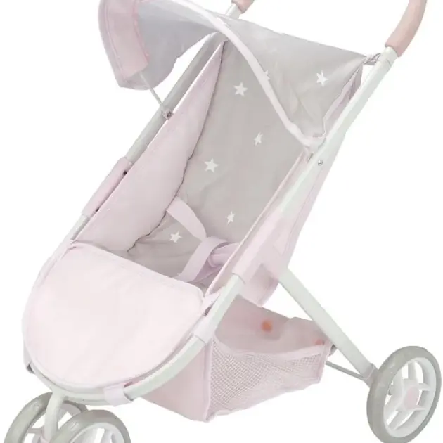 Silla de Paseo para Muñecas con Capota Emma by Arias Rosa y Gris con Estrellas