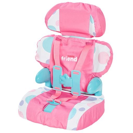 Silla de Coche para Muñecos Happy Friend Rosa | Accesorio para Muñecas +3 Años