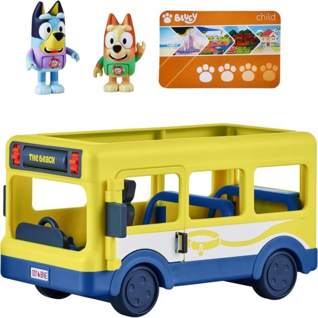 Bluey Autobús Escolar con Figuras de Bluey y Bingo y Destinos Cambiantes Moose Toys +3 Años