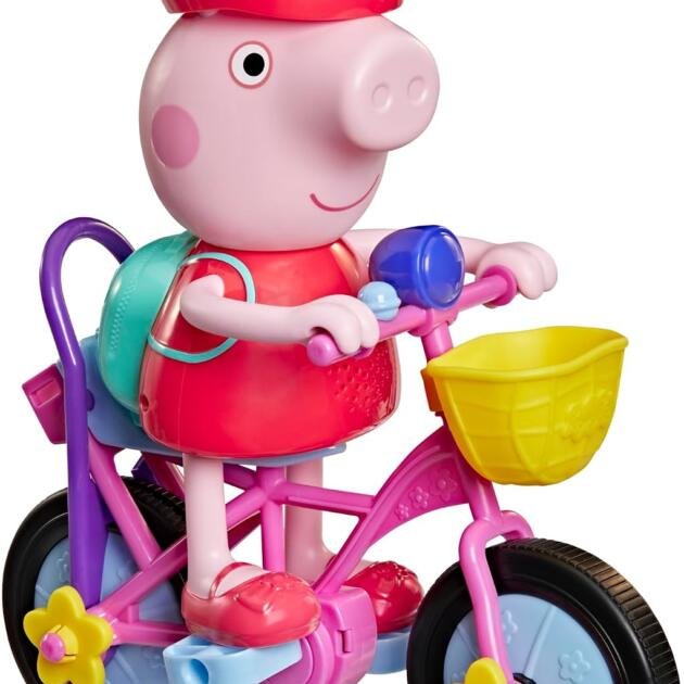 Peppa Pig Pedaleando con Peppa Bicicleta Interactiva con Sonidos y Movimientos Hasbro +3 Años