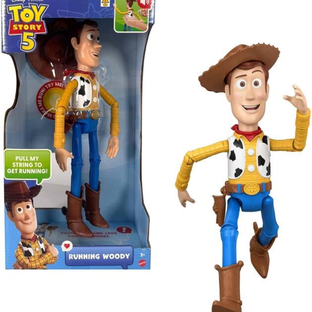 Toy Story 5 Woody Corredor Running Woody Mattel con Cuerda, Movimiento y Sonidos