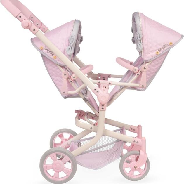 Cochecito Gemelar de Muñecas Sophie DeCuevas 90875 | Plegable con Manillar Regulable y Bolso
