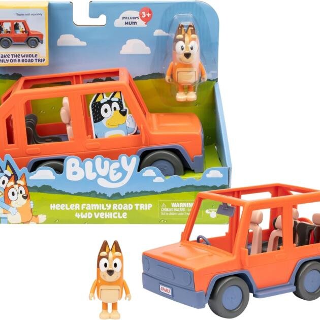 Bluey Coche Familiar Todoterreno 4x4 con Figura de Chilli Moose Toys +3 Años