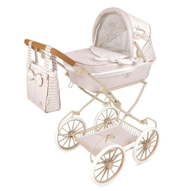 Cochecito de Muñecas Verona DeCuevas 80078 Plegable con Bolso y Manillar Regulable | Carrito Clásico