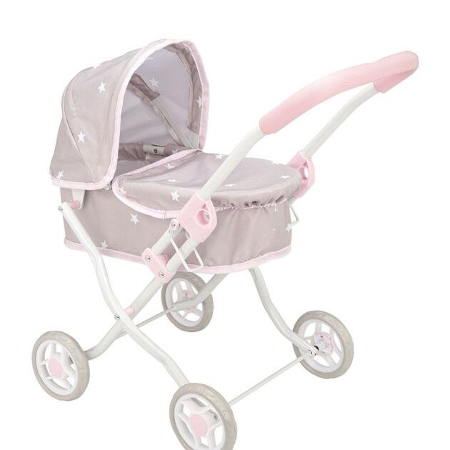 Carro de Muñecas con Capota Emma by Arias 40621 Rosa y Gris con Estrellas